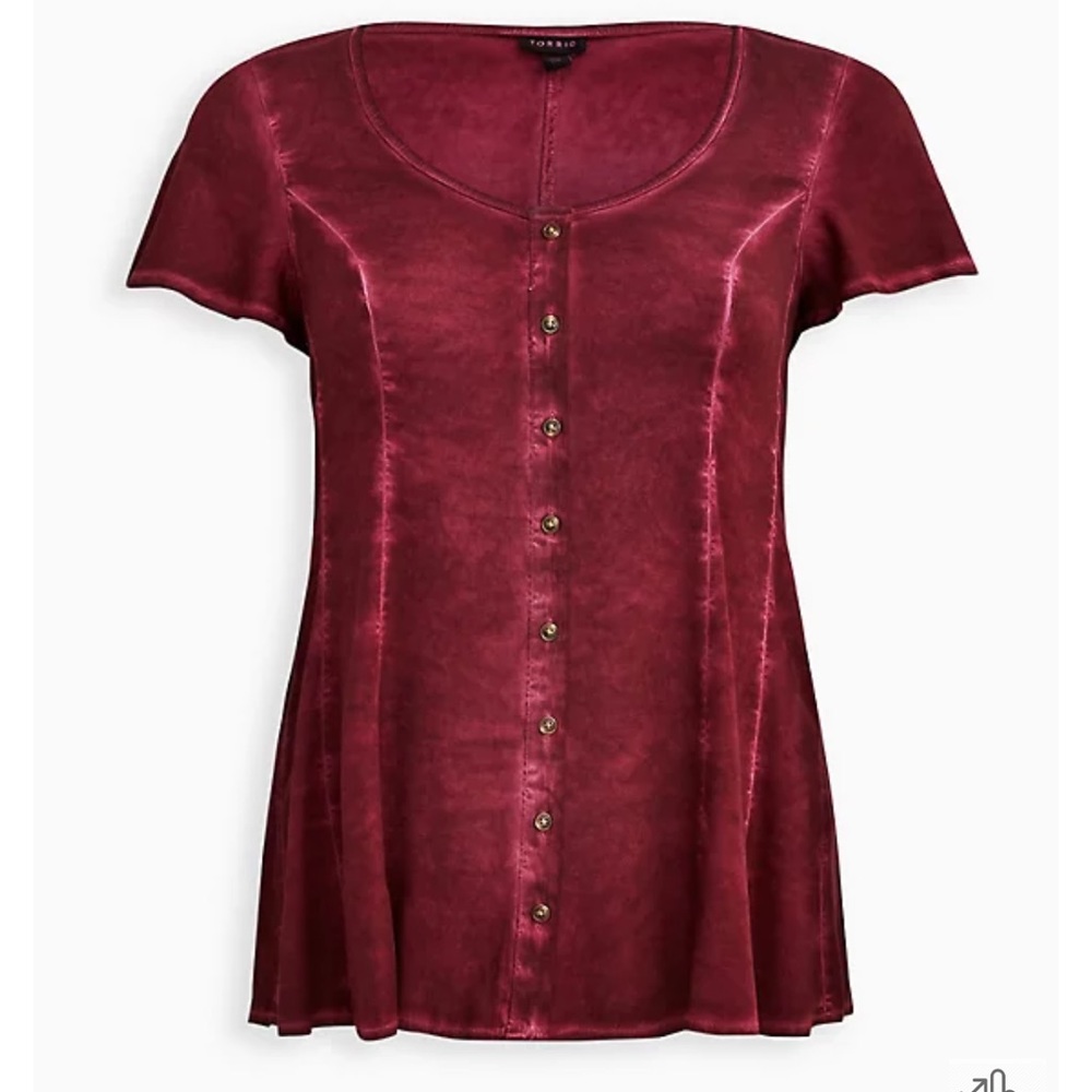 Torrid Red Fit Flare Blouse